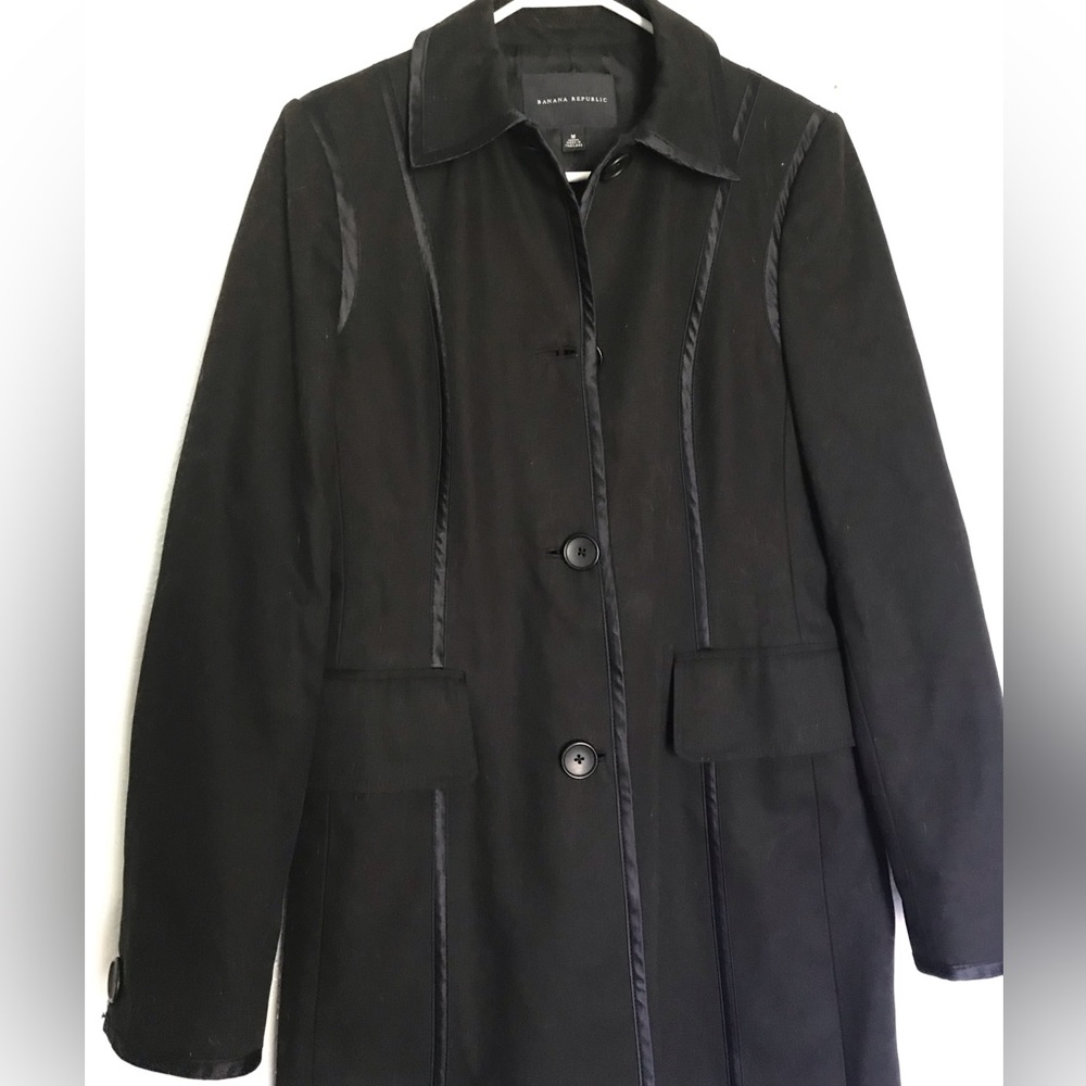 BANANA REPUBLIC Black Trench Coat M